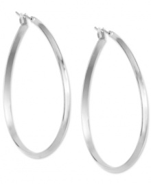 Join the hoop-la with these eye-catching earrings from Anne Klein. Designed in a pretty pear shape from silver tone mixed metal, they add just the right amount of understated elegance to any outfit. Approximate diameter 1-3/4 inches.