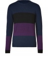 Work a bold colorblock into your knitwear collection with Marc by Marc Jacobs luxe modern iteration pure merino wool - Round neckline, long sleeves, fine ribbed trim - Slim fit - Wear with slim fit trousers and leather boots