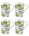 Make time for tea with Konitz mugs. White porcelain sprinkled with leaves inside and out is easy to clean, easy to heat and a perfect way to enjoy a proper cafe cup at home.