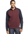 Great blocking. Double down on your color palette with this two-toned sweater from Nautica.