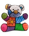 Cute, cuddly and ready for a merry sing-along, this Musical Bear plush toy comes in the bright colors and patterns of acclaimed Brazilian artist Romero Britto.