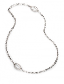 THE LOOKOver-sized link details Rhodium-plated sterling silver settingTHE MEASUREMENTLength, about 42ORIGINImported