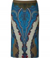 Perfect for lending an eye-catching accent to your outfit, this vibrant printed pencil skirt is a luxe modern take on the iconic Etro look - Hidden back zip, slightly longer flared back - Form-fitting - Wear with a bright fur coat and lady-chic heels