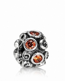 Inspired by a beautiful rose garden in bloom, this PANDORA charm features a touch of cubic zirconia for added color and sparkle.