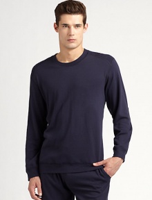 Brushed cotton lends remarkable comfort to a easy-wearing shirt for lounging and layering alike. CrewneckCottonMachine washImported