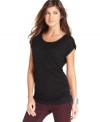 This classic top from INC features ruching at the sides for a soft, feminine look.