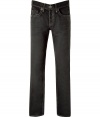 Add instant cool factor to your casual look with these slim jeans from True Religion - Classic five-pocket styling, decorative back pockets with logo detail, straight leg, slim fit - Pair with a tee and a blazer or a cashmere sweater