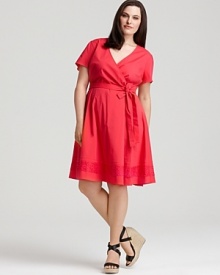 Tahari Woman's must-have shirt dress flaunts a full skirt and belted waist for flattering everyday style--the perfect canvas for an array of chic accessories.