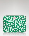 Gadget gear goes retro with DIANE von FURSTENBERG's printed laptop sleeve; a chic essential for the techie about town.