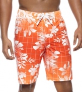 Put a little hula in your hot-weather wear with these tropical swim trunks from ZeroXposur.