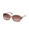 Luxury sunglasses in natural agate-inspired frames by Tods - Trendy, slightly bent retro shape - Features medium tinted UV-blocking lenses and comfortable nose piece - Moderate wrap-around - Works with all stylish looks for a functional, fashionable statement