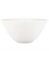 A modern balance. Create a sense of effortless urban luxury with the Matte & Shine all-purpose bowl, featuring a minimalist coupe shape, white glaze and tonal banding by Donna Karan Lenox.