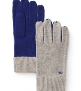 Crafted in a super soft lambswool blend, this cozy glove mixes it up with contrast colorblocks and ribbed trim at the wrist.