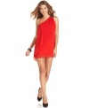 Rev up their engines in a bold candy-apple red, one-shouldered dress from MM Couture!