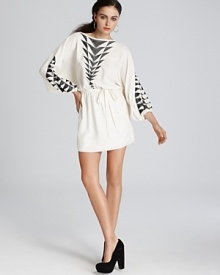 Parker Dress - Triangle Embroidery with Dolman Sleeves