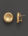 18K yellow gold button earrings with an artful, organic design from Roberto Coin.