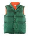 The Reversible Elmwood Puffer Vest is crafted from channel-stitched microfiber for versatility and lightweight warmth.