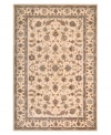 A flair for the different. This distinctive area rug features rich Persian and European designs, meticulously hand crafted of premium wool with elegant accents of silk to become a masterpiece of your home decor.