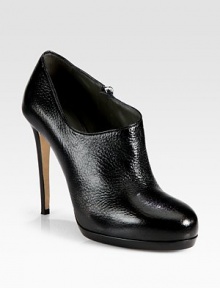 A tall heel elevates this shiny pebble-grain leather silhouette with an easy side zip. Self-covered heel, 4½ (115mm)Covered platform, 1 (25mm)Compares to a 3½ heel (90mm)Pebbled leather upperSide zipLeather lining and solePadded insoleMade in Italy