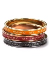 Give your look a signature MARC BY MARC JACOBS finish with an armful of bright, logo-stamped bangles.