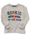 Dress your little rookie in comfort with this outstanding long-sleeve t-shirt from Carter's, big style for the big game.