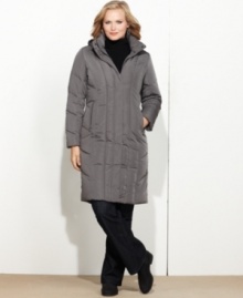 Make yourself comfortable with Calvin Klein's plus size puffer coat. The longer length and down-blend insulation provide a substantial barrier against the cold!