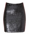 An exquisitely glamorous take on hard-edge elegance, Iros two-tone sequined skirt is a must for rocker-chic looks - Exposed metal back zip - Form-fitting - Style with tees, edgy leather jackets, and flawless flats for day, or dress up with feminine tops and statement heels for night