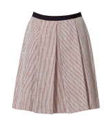 Luxurious pleated skirt in fine cotton and rayon - by Jason Wu, the stars new in designer - his detailed designs even conquered the closets of Firts Lady Michelle Obama and Hollywood darling Jessica Alby - elegant color combination red and beige - fashionable A-line, pleasant knee length - slim waistband - a mix of feminine, stylish and sophisticated - pair with a simple top which is tucked-in - genius for every day at the office