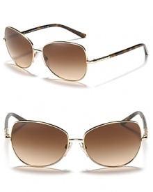 Be seen in the sun in these elegant butterfly-shaped aviator shades from Burberry.