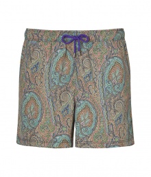 With their cool coloring and characteristic paisley print, Etros swim trunks are a chic way to liven up beachside looks - Elasticized drawstring waistline, purple tie, side slit pockets - Wear in the water with your favorite sunglasses, or post swim with a bright polo and leather sandals