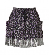 Easy and eye-catching with its modern mix of print and metallic, Marc by Marc Jacobs lam? trimmed skirt is a cool choice for dressing up Downtown looks - Drawstring elasticized waistband, side patch pockets, lam? trim - Mini-length - Wear with modern knits and flats for work