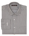 Fortify your workweek collection with this crisp Michael Kors dress shirt, delivering a classic fit and barrel cuffs in sleek stripes.