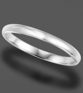 The perfect band for everyday. This 14k white gold ring sports a smooth finish and timeless style. Size 8.5-13.