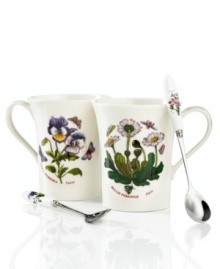 Hot chocolate, coffee or tea for two! Portmeirion expands its beloved Botanic Garden collection with this beautiful porcelain gift set. Featuring pansy and daisy mugs with flowery spoons, it's a delight for nature lovers and china collectors alike.