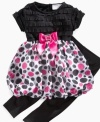 Polka dots make her party ready with this darling bubble dress and legging set from Sweet Heart Rose.