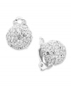 The perfect finishing touch. Charter Club's stylish clip-on earrings add perfect shine to non-pierced ears. Crafted in silver tone mixed metal with sparkling glass accents. Approximate diameter: 1/2 inch.