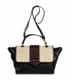 Add artful inspiration to your off-duty chic with this ultra-cool colorblock leather shoulder bag from Marc by Marc Jacobs - Front flap with cream-colored snake embossed leather and logo detailed closure, top zip closure, top carrying handle, convertible shoulder strap, wide body with narrow base - Perfect for a lunch date or early evening cocktails