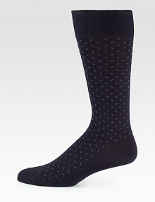 A subtle print pattern adorns this wardrobe staple knitted from a superior cotton-blend for extended wear and comfort.Mid-calf heightCotton/nylon/rayon/rubberMachine washImported