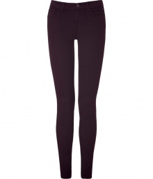 Every modern wardrobe deserves a pair of stylish skinny jeans, and J Brands rich, black-red pair promises a sleek silhouette - Ultra-flattering mid rise curve-hugging cut - Classic five-pocket style with belt loops and button closure - Polished and undeniably chic, ideal for any number of occasions - Pair with a silk blouse, leather jacket and pumps, or go for a more casual look with an oversize cashmere pullover and ballet flats