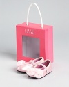 An adorable look Stuart Weitzman, the Baby Bella ballet flats flaunt floral accents and a pretty gift box.