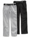 He'll clean up well in these sophisticated dress pants from Epic Threads.