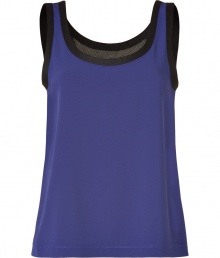 Boasting two-times the style, this two-tone tank from Marc by Marc Jacobs features a contrasting sheer back for a sporty-chic look - Scoop neck, sleeveless, A-line silhouette, two-tone with semi-sheer netted back - Loosely fitted - Style with skinny jeans, an oversized cardigan, and retro-inspired trainers