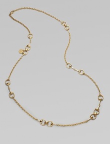 From the Horsebit Collection. An elegant design of multiple horsebit link stations on a delicate link chain in radiant 18k gold. 18k goldLength, about 35½Lobster clasp closureMade in Italy