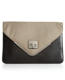 Pretty and posh. The Charlie Clutch from BCBGeneration features a sleek, elegant feel with gunmetal hardware and a classic envelope silhouette.