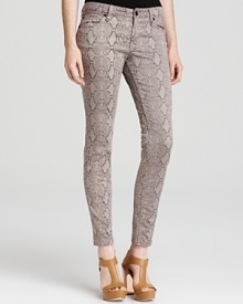 Make a statement in snakeprint with these sleek, on-trend jeans--essential to your denim collection.