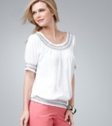 A pretty peasant top makes any outfit pop! You can wear Style&co.'s version all year round.