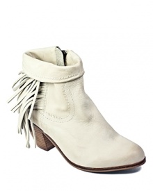 Frisky fringe lends Western flair to Sam Edelman's Louie booties, in vintage-look, distressed leather.