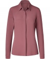 Stylish blouse made ​.​.from a fine silk blend - Beautiful, new fall shade, mauve, looks feminine and delicate - Classic, slim blouse cut with a small collar, fitted waist and long sleeves - Hidden button placket - A fashionable color accent with simple basics - Styling: in the office with wide flared trousers or a pencil skirt, for leisure with skinny jeans or a pleated skirt