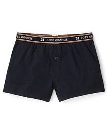 Button fly boxer shorts in soft cotton, accented with a contrast logo elastic waistband. From BOSS Orange.