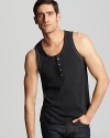 Converse Black Canvas Henley Tank